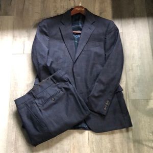 Lovely Navy Windowpane Suit